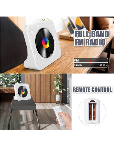 Reproductor de CD Gueray G906 Blanco Bluetooth HiFi USB