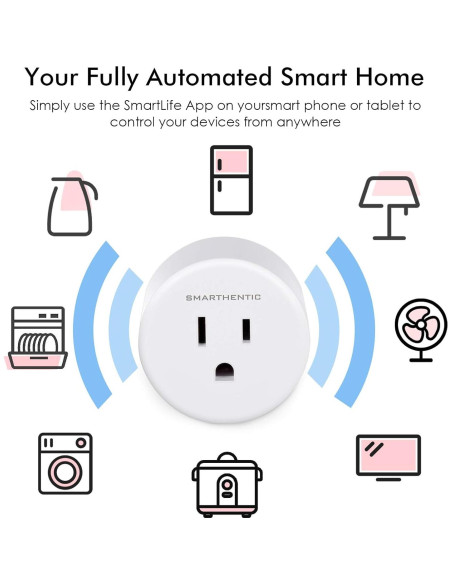Enchufe Inteligente Smarthentic WiFi Control por Voz 2 Pzs