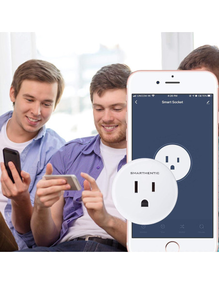 Enchufe Inteligente Smarthentic WiFi Control por Voz 2 Pzs