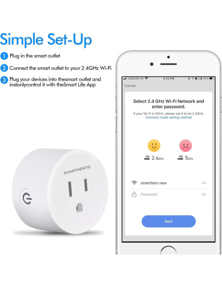 Enchufe Inteligente Smarthentic WiFi Control por Voz 2 Pzs