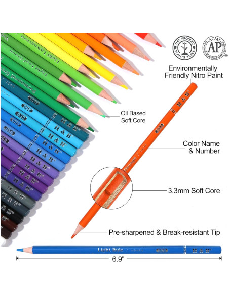 Set de Lápices de Colores H & B 120 Colores con Borrador y Sacapuntas