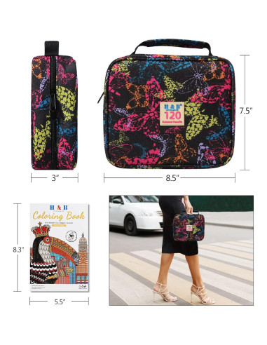 Set de Lápices de Colores H & B 120 Colores con Borrador y Sacapuntas