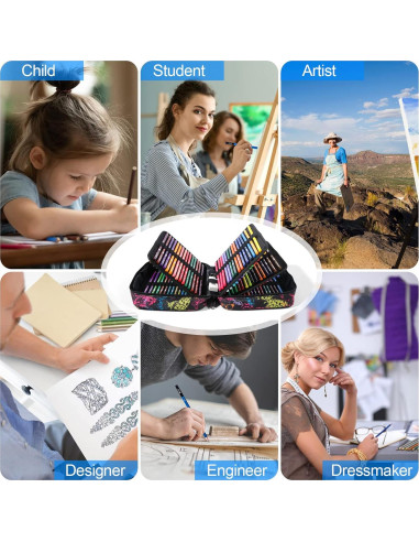 Set de Lápices de Colores H & B 120 Colores con Borrador y Sacapuntas