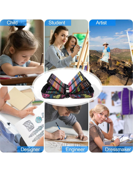 Set de Lápices de Colores H & B 120 Colores con Borrador y Sacapuntas