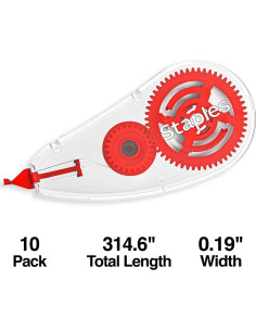 Cinta Correctora STAPLES Easy Topwinder, Paquete de 10, Blanco 2