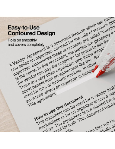 Cinta Correctora STAPLES Easy Topwinder, Paquete de 10, Blanco