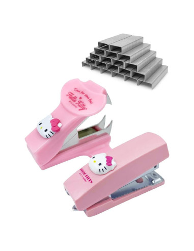 Set Grampadora Mini ADDY & PLUSY Rosa con 1000 Grampas