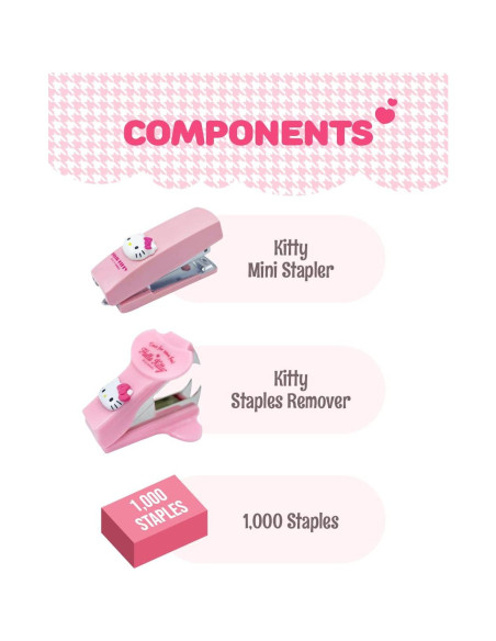 Set Grampadora Mini ADDY & PLUSY Rosa con 1000 Grampas