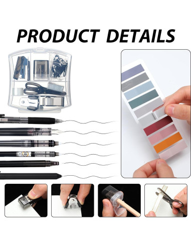 Kit de Suministros de Oficina Colarr - Grapadora, Tijeras y Más