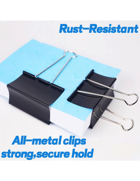 Clips de Carpeta Jumbo TOTDTDA 75mm Negro Paquete de 12 Clips de Carpeta Jumbo TOTDTDA 75mm Negro Paquete de 12