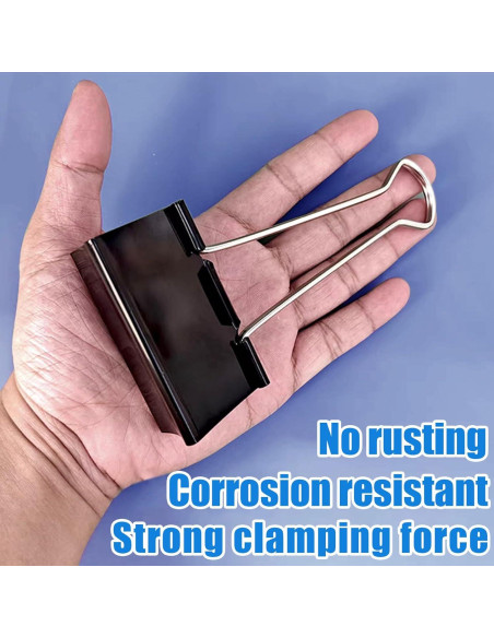 Clips de Carpeta Jumbo TOTDTDA 75mm Negro Paquete de 12 Clips de Carpeta Jumbo TOTDTDA 75mm Negro Paquete de 12