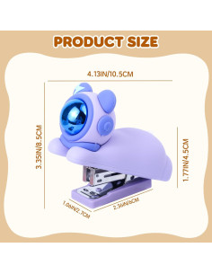 Grapadora de Silicona Honagu Púrpura, 20 Hojas, Diseño Caricatura 2