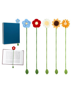 5 Marcadores de Girasol de Crochet PEUTIER Coloridos 36cm