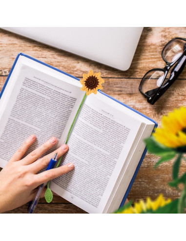 5 Marcadores de Girasol de Crochet PEUTIER Coloridos 36cm