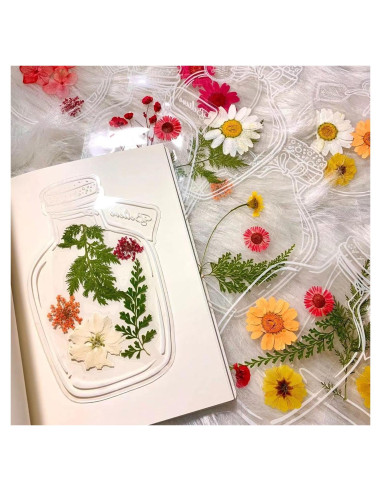 Marcador de Página Grande DEARPIH 40PC Flor Transparente