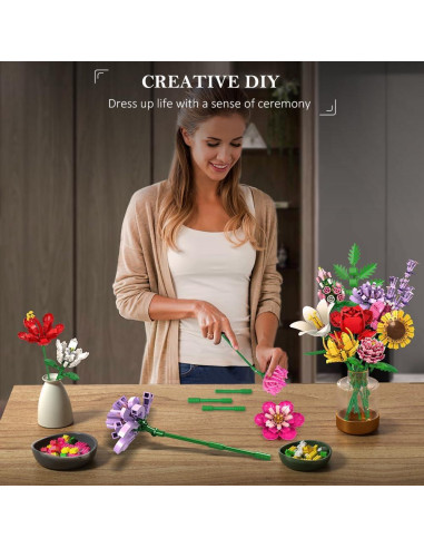 HOGOKIDS Set de Construcción Ramo de Flores 1413 Piezas