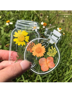 Marcador de Página Grande DEARPIH 40PC Flor Transparente 2