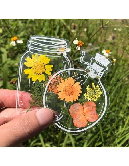 Marcador de Página Grande DEARPIH 40PC Flor Transparente