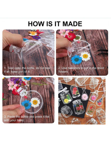 Marcador de Página Grande DEARPIH 40PC Flor Transparente