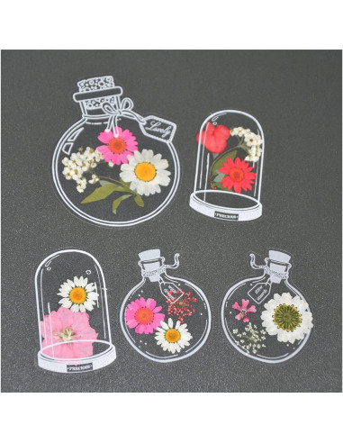 Marcador de Página Grande DEARPIH 40PC Flor Transparente