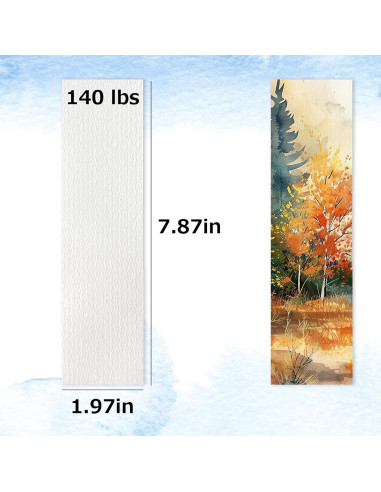 30 Tarjetas de Papel Acuarela 140lb LUFEEMGA 4.8x19.8cm
