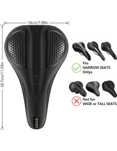 Funda de Asiento de Bicicleta HANZENMA Gel 28.7x17.8cm Negra 2