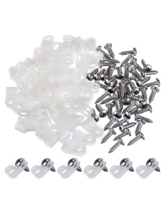 Abrazaderas de Cable Tipo R Hicarer 50 Piezas 6.35 mm Blancas