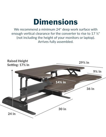 Convertidor de Escritorio de Pie Vari Pro Plus 36 Espresso