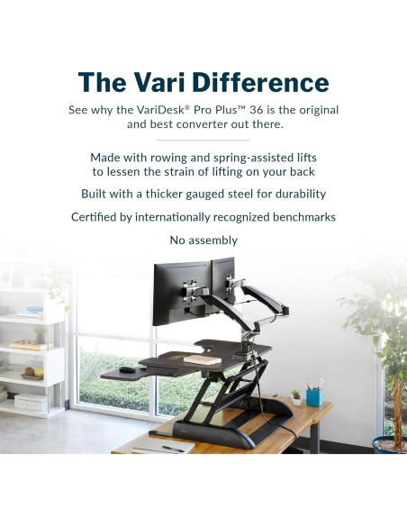 Convertidor de Escritorio de Pie Vari Pro Plus 36 Espresso