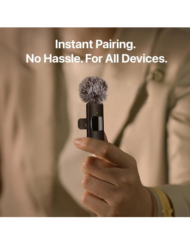 Mini Mic Pro - Micrófono Inalámbrico Lavalier para iPhone y Android