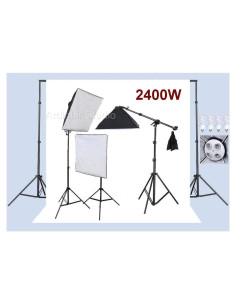 Kit de Iluminación Continua Softbox Ardinbir 2400W con Soporte