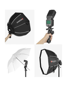 Softbox Octagonal 55cm Triopo para Flash Godox y Yongnuo 2