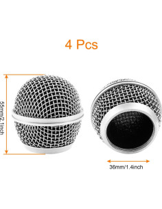 4 Piezas Rejilla de Reemplazo para Micrófono Moicstiy SM58 2