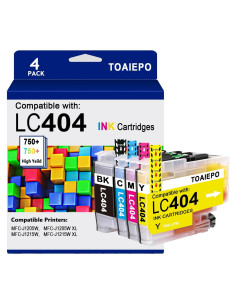Cartuchos de tinta LC404 TOAIEPO compatibles para Brother