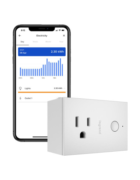 Interruptor inteligente Legrand WNP10 blanco, compatible con Alexa