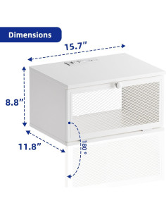 Mesita de Noche Flotante MOHOPE con Carga USB y Tipo-C Blanca 2