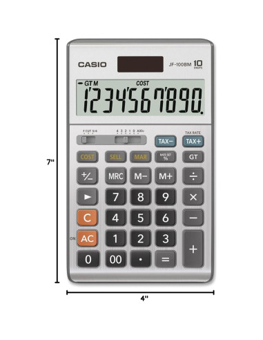 Calculadora Casio JF-100BM Multicolor 10 Dígitos Solar