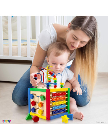 Cubo de Actividad de Madera Play22 6 en 1 para Bebés