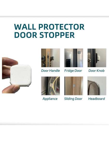 6 Protectores de Pared DESSY&BILI Silicona Blanca 4.5x4.5 cm