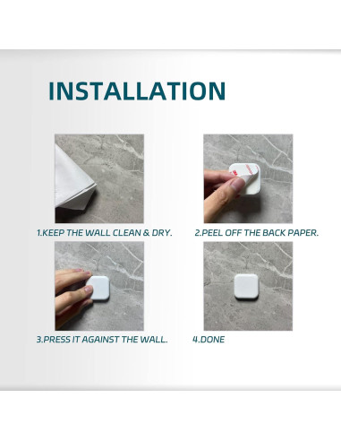 6 Protectores de Pared DESSY&BILI Silicona Blanca 4.5x4.5 cm