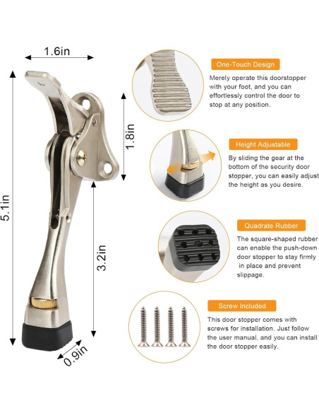 Tope de puerta KXIPB 10 cm - 2 unidades aluminio níquel satinado Tope de puerta KXIPB 10 cm - 2 unidades aluminio níquel satinado