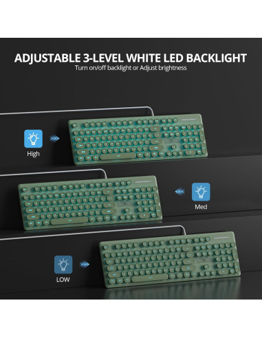 Teclado Membrana Retro Iluminado iRoboosta 104 Teclas Verde