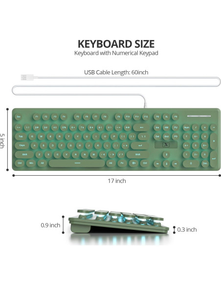 Teclado Membrana Retro Iluminado iRoboosta 104 Teclas Verde Teclado Membrana Retro Iluminado iRoboosta 104 Teclas Verde