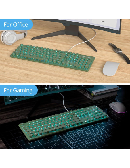 Teclado Membrana Retro Iluminado iRoboosta 104 Teclas Verde Teclado Membrana Retro Iluminado iRoboosta 104 Teclas Verde