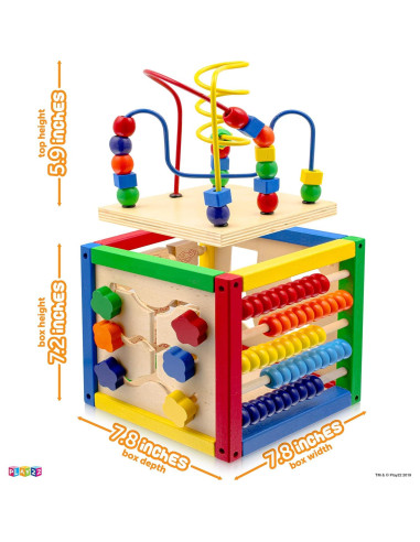 Cubo de Actividad de Madera Play22 6 en 1 para Bebés