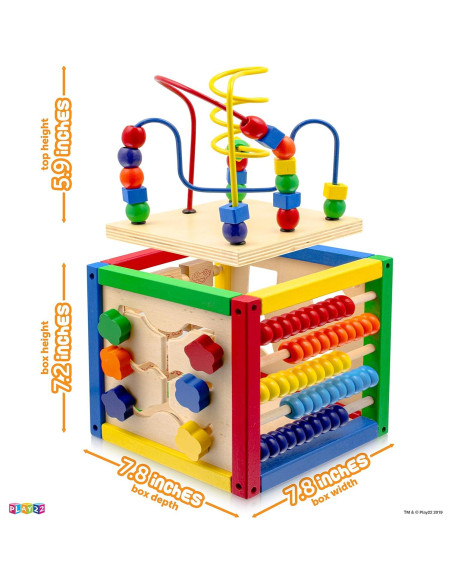 Cubo de Actividad de Madera Play22 6 en 1 para Bebés