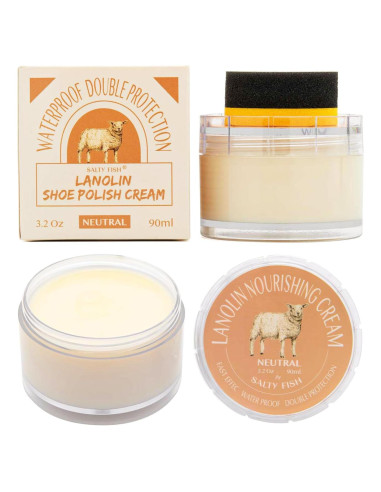 Crema para Brillar Zapatos Salty Fish 90.7g - Restaurador y Protector