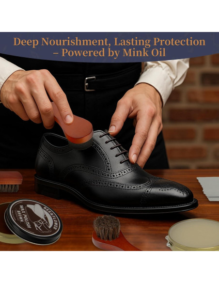 Kit de Cuidado de Zapatos BEE&FLOWER 15PCS con Cepillo y Estuche