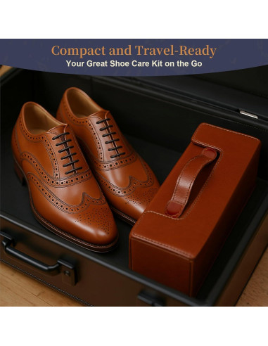 Kit de Cuidado de Zapatos BEE&FLOWER 15PCS con Cepillo y Estuche