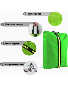 Bolsa para Zapatos de Viaje YUENCHING Verde Impermeable 2